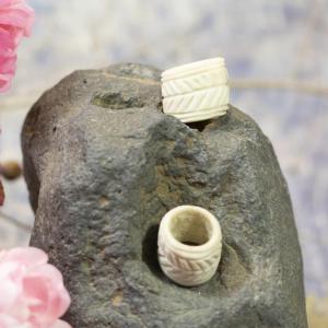 Bead for beard and hair, antler - Twig, uncoloured