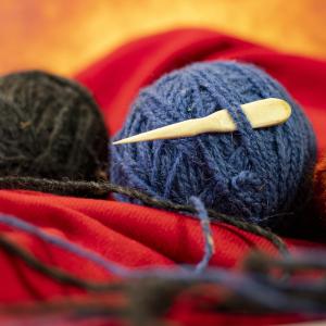 Original needles from deer antler, viper - red 2