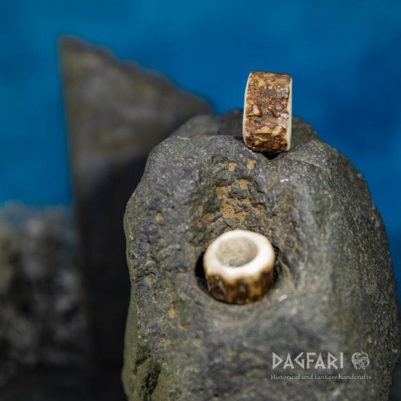 Perle für Bart und Haare, Geweih - Natur