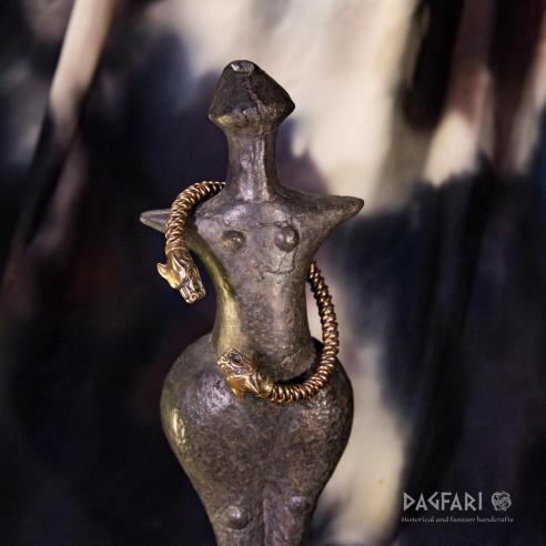 Armband Wölfe Sköll und Hati - geflochten, Bronze