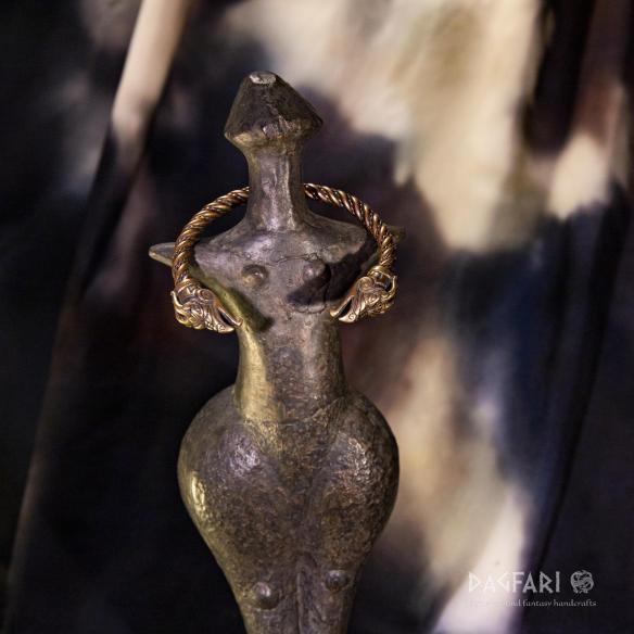 FAFNIR – Bronze-Geflechtarmband im keltischen/wikingerischen Stil – Drachen – Drachenköpfe