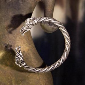 Náramek drak Fafnir, cínový, postříbřený