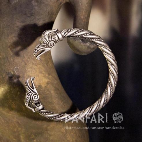 Bracelet dragon Fafnir, Tin, silver plated