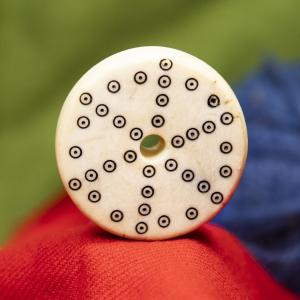 REPLICA viking age - Spindle whorl Birka - Antler - engraved decoration with rings