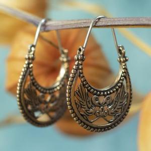 Earrings Byzantine with birds - bronze