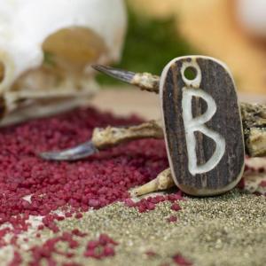 Pendant "B" carved into deer antler