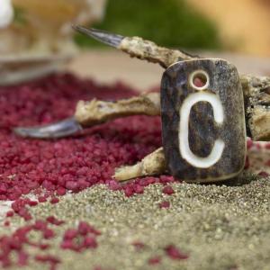 Pendant "C" carved into deer antler