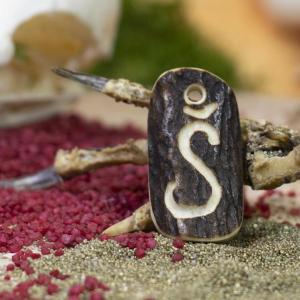 Pendant "Š" carved into deer antler