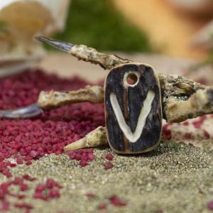 Pendant "V" carved into deer antler