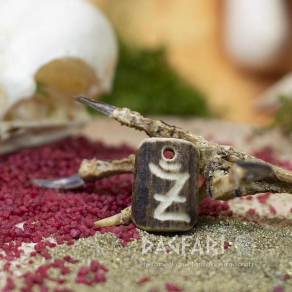 Pendant "Ž" carved into deer antler