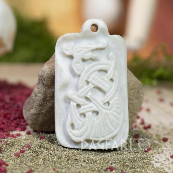 Medallion Jörmungander - deer antler, deep carving