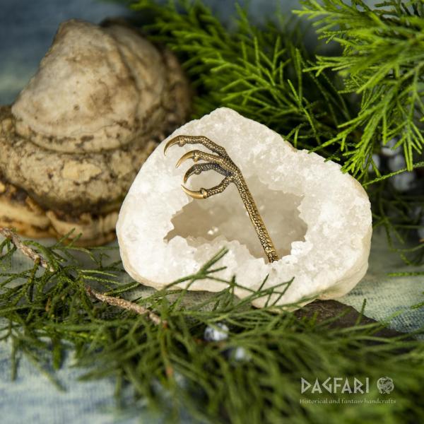Amulet bronzový pařát z havrana - Havraní spár - bronz