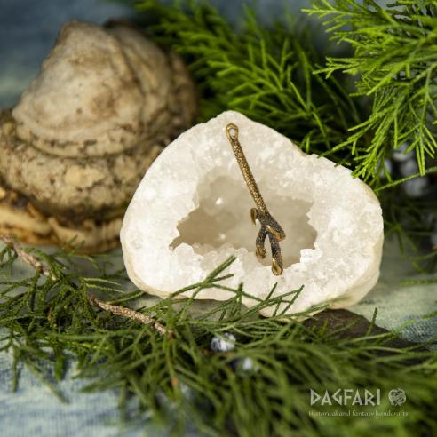 Amulet bronzový pařát z havrana - Havraní spár - bronz