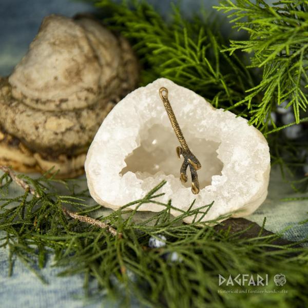 Amulet bronzový pařát z havrana - Havraní spár - bronz