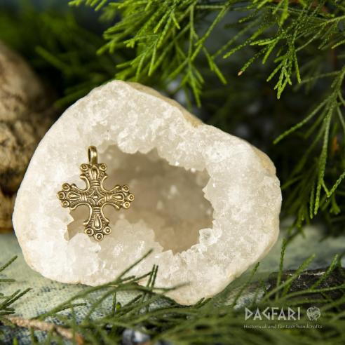 REPLIKA Kreuz aus dem frühen und Hochmittelalter Skandinavien, Kiewer Rus, England, Europa – Messing