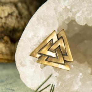 Amulet Valknut, symbol of Odin and the nine worlds - bronze