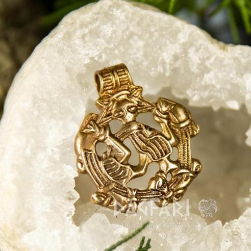 Amuleto di Gotland SFERA Medioevo vichinghi sfera rimorchio Bronzo/Argentato 