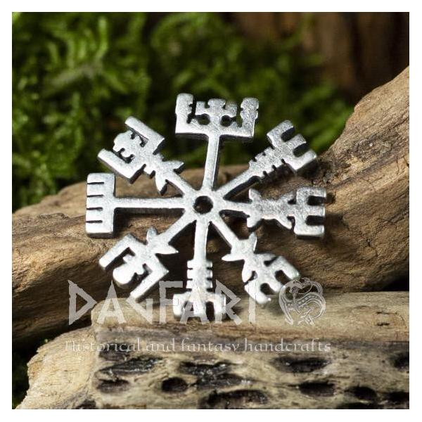 Amulet Vegvísir, the Viking compass symbol - silver, Ag 925/1000