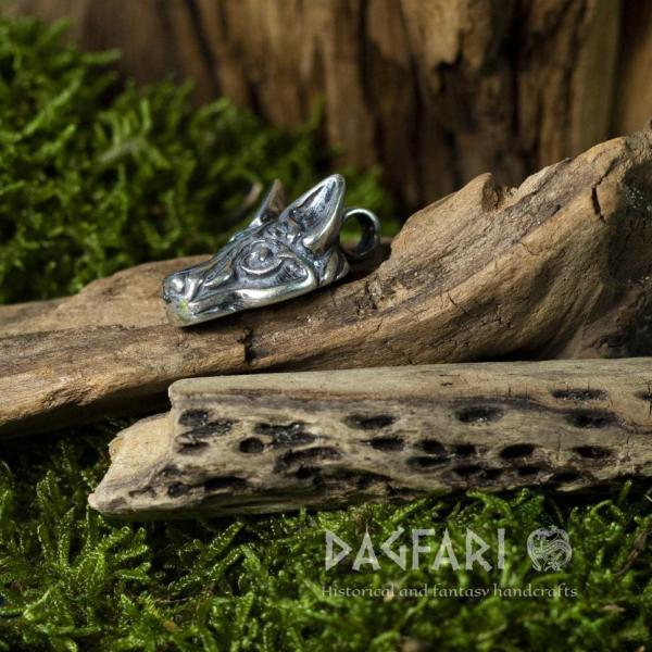 Silver Wolf Head Little Wolf Geri, Ag 925/1000