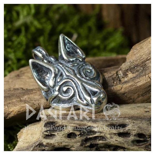 Silver Wolf Head Little Wolf Geri, Ag 925/1000