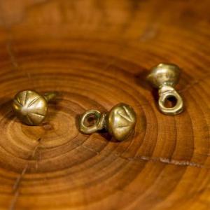 Medieval cast button (knob) not only viking early medieval - with brass grooves