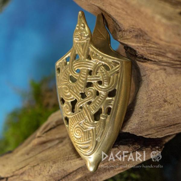 Ortband für Schwertscheide, Spitze Jelling - Messing