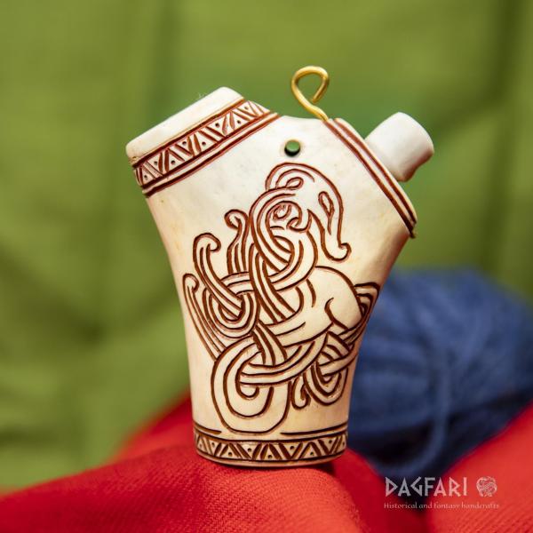 Wikinger Salzdose FAFNIR - Hirschgeweih, rot