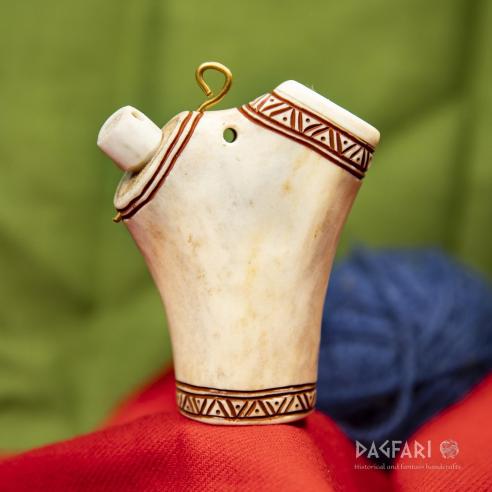 Wikinger Salzdose FAFNIR - Hirschgeweih, rot