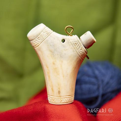 Viking salt box, antler straw MIDGARD - deer antler, uncoloured