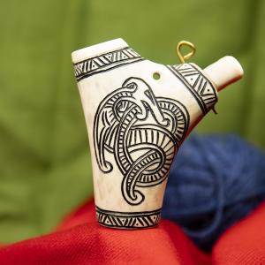 Viking salt box MIDGARD - deer antler, black