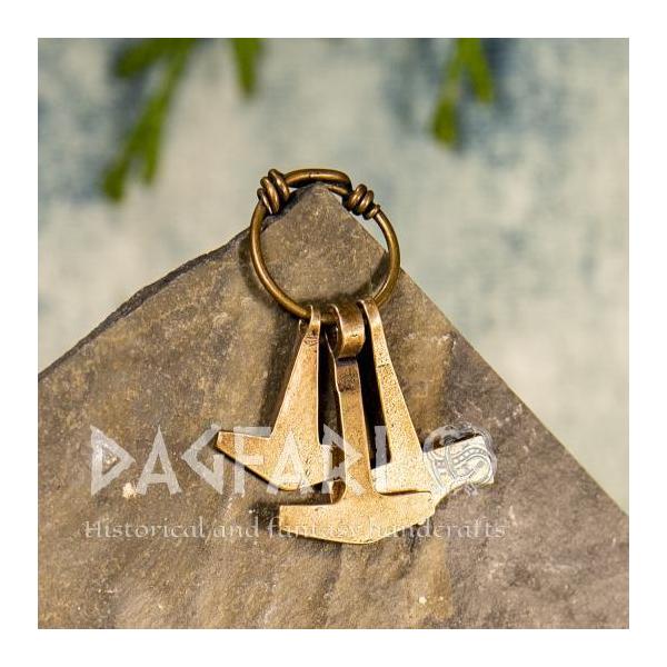 Replik Wikinger Anhänger Drei Hämmer im Kreis, beliebte Miniaturen- Bronze