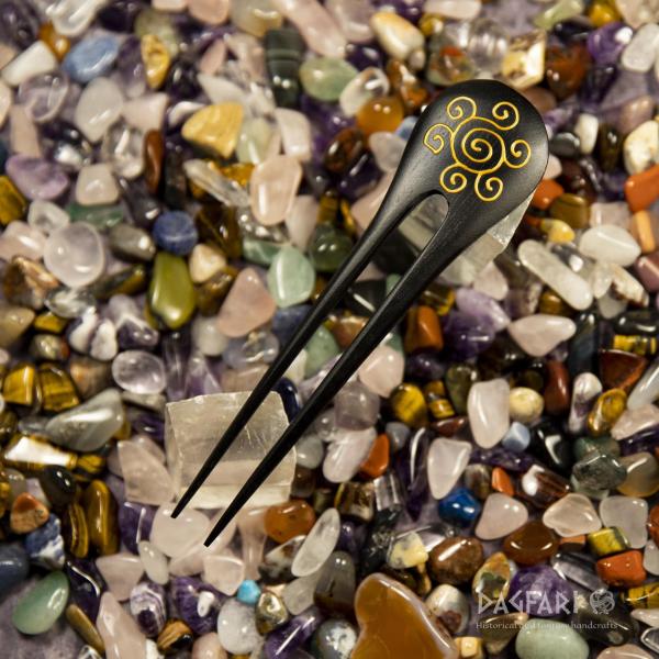 Hair pins Valanthe - hand painted wood SALE