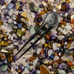 Jehlice do vlasů Mialee - ručně malované dřevo DOPRODEJ 2