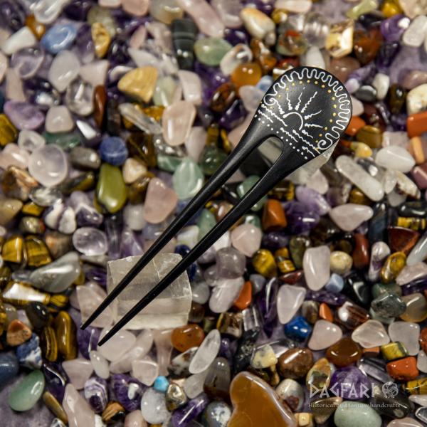 Hair pins Mialee - hand painted wood SALE