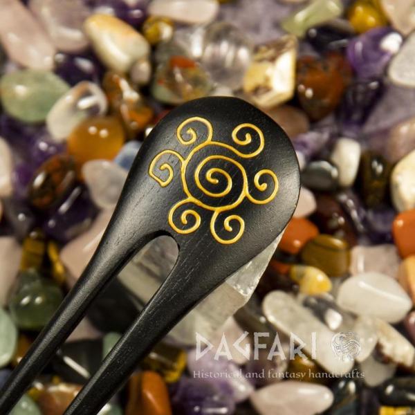 Hair pins Valanthe - hand painted wood SALE