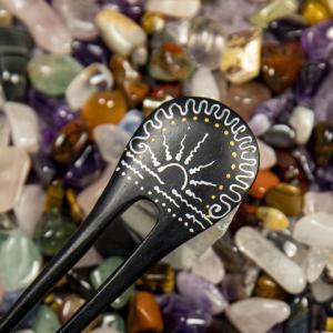 Jehlice do vlasů Mialee - ručně malované dřevo DOPRODEJ