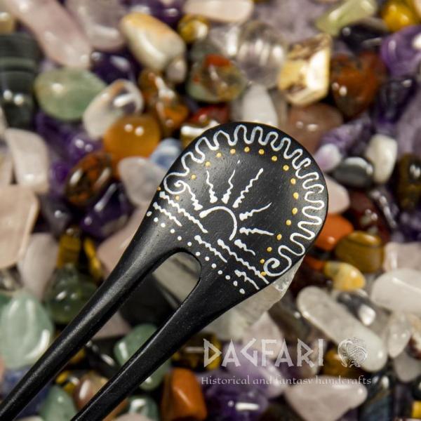 Hair pins Mialee - hand painted wood SALE