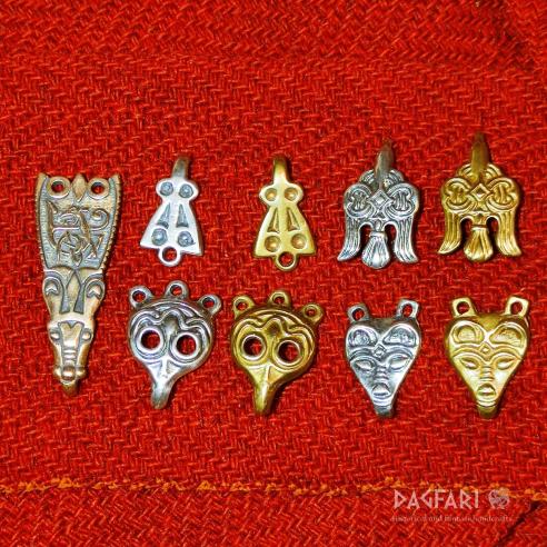 Winingas, leg wraps hooks, Gnezdovo, Gorodische, Novgorod, Birka, Staraya Ladoga - silver plated