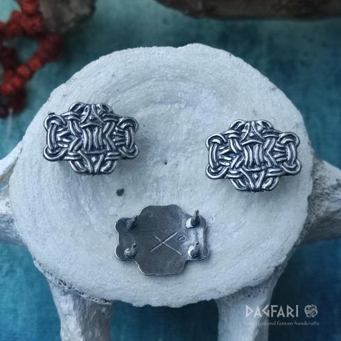 KNOT - Viking decorative belt fitting - silver plated