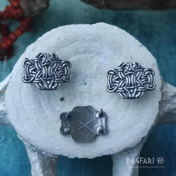 KNOT - Viking decorative belt fitting - silver plated