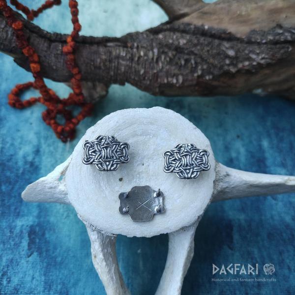 KNOT - Viking decorative belt fitting - silver plated