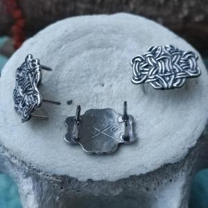 KNOT - Viking decorative belt fitting - silver plated 2