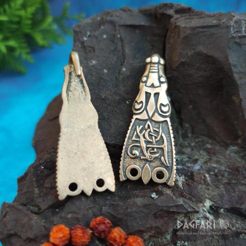 Haken zum Befestigen von Kleidung mit Drachenmotiv - Bronze