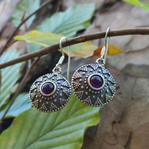 Earrings Morana - silver with Amethyst stone, Ag 925/1000