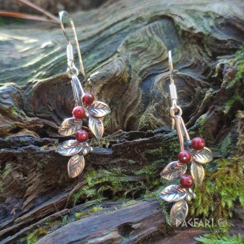 Earrings Cranberry berry - bronze with Swarovski crystals