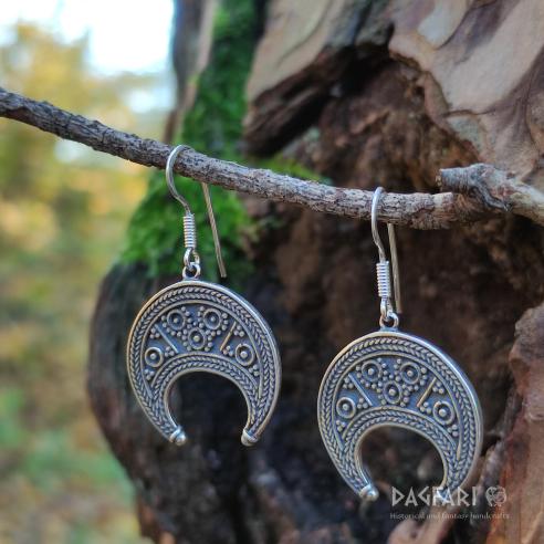 Silber-Ohrringe LUNETA, slawisches Symbol der Frau und der Fruchtbarkeit, Ag 925/1000