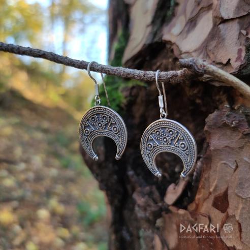Silber-Ohrringe LUNETA, slawisches Symbol der Frau und der Fruchtbarkeit, Ag 925/1000