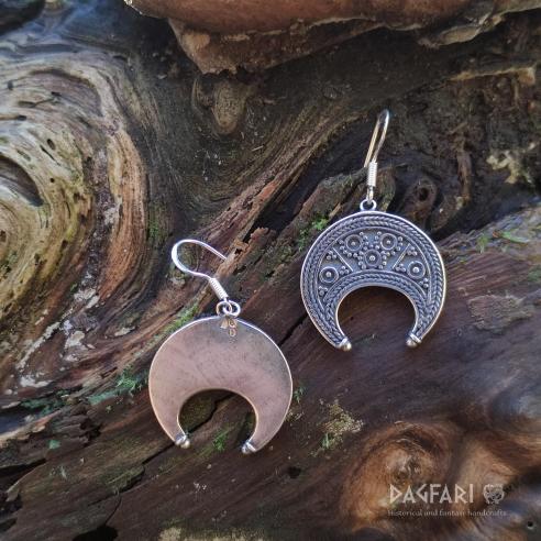 Silber-Ohrringe LUNETA, slawisches Symbol der Frau und der Fruchtbarkeit, Ag 925/1000