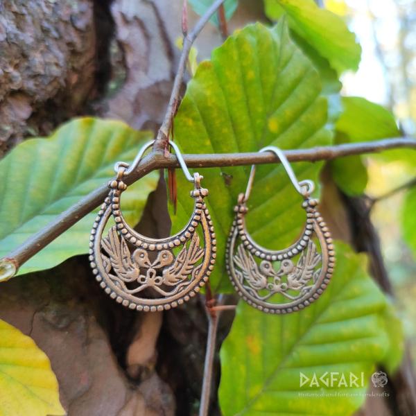 Náušnice raný středověk BYZANC s ptáčky - bronz