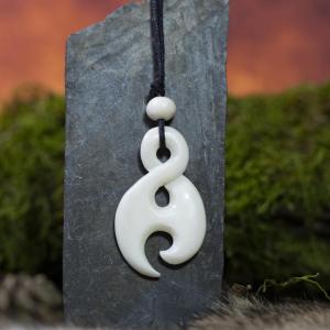 Amulet BOHO Crab, double-sided - bone